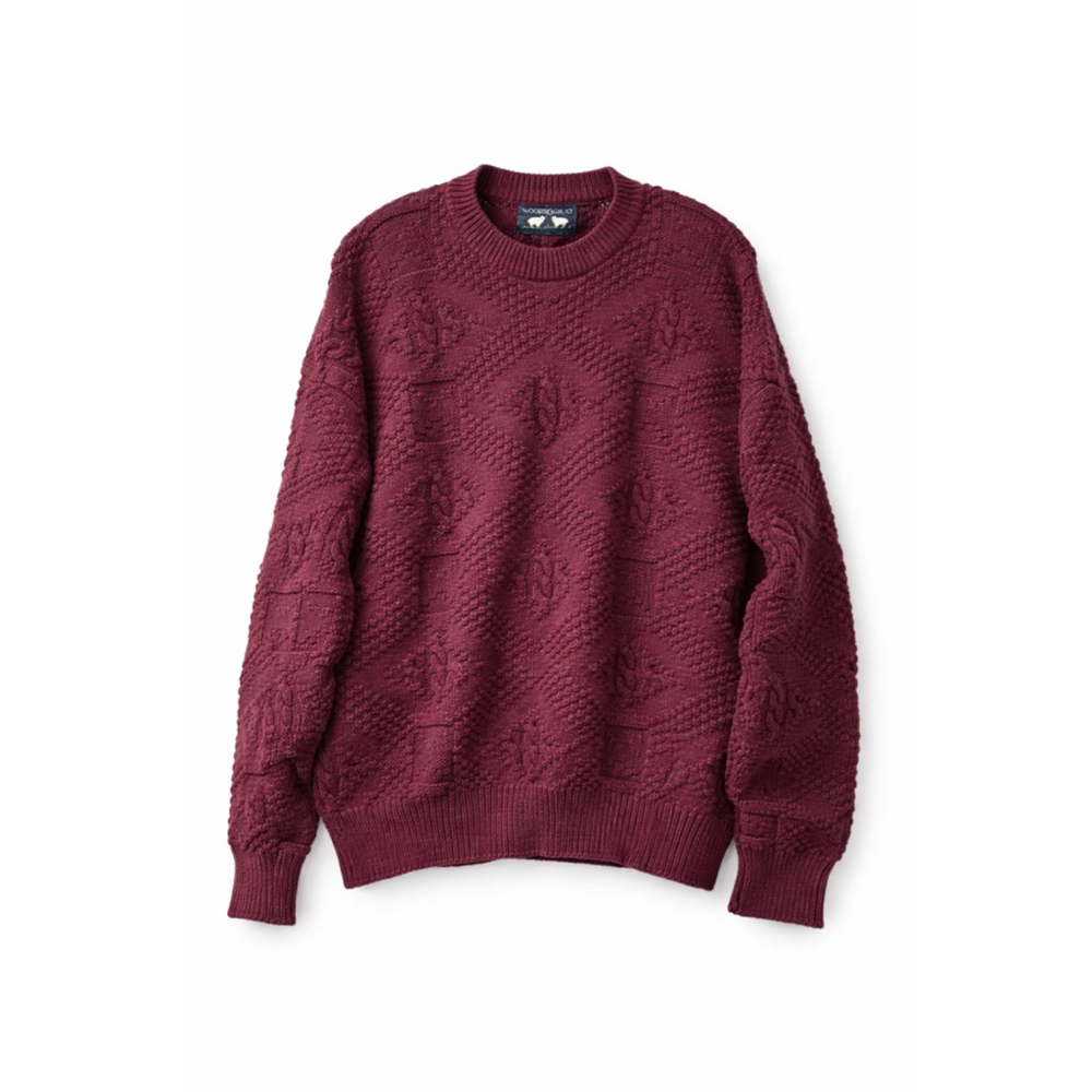 Woods & Gray Burgundy Textured Knit Sweater XL Cotton Ramie